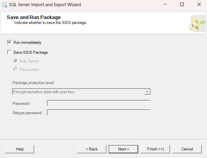 Save and Run Package